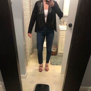 Premise half faux leather blazer